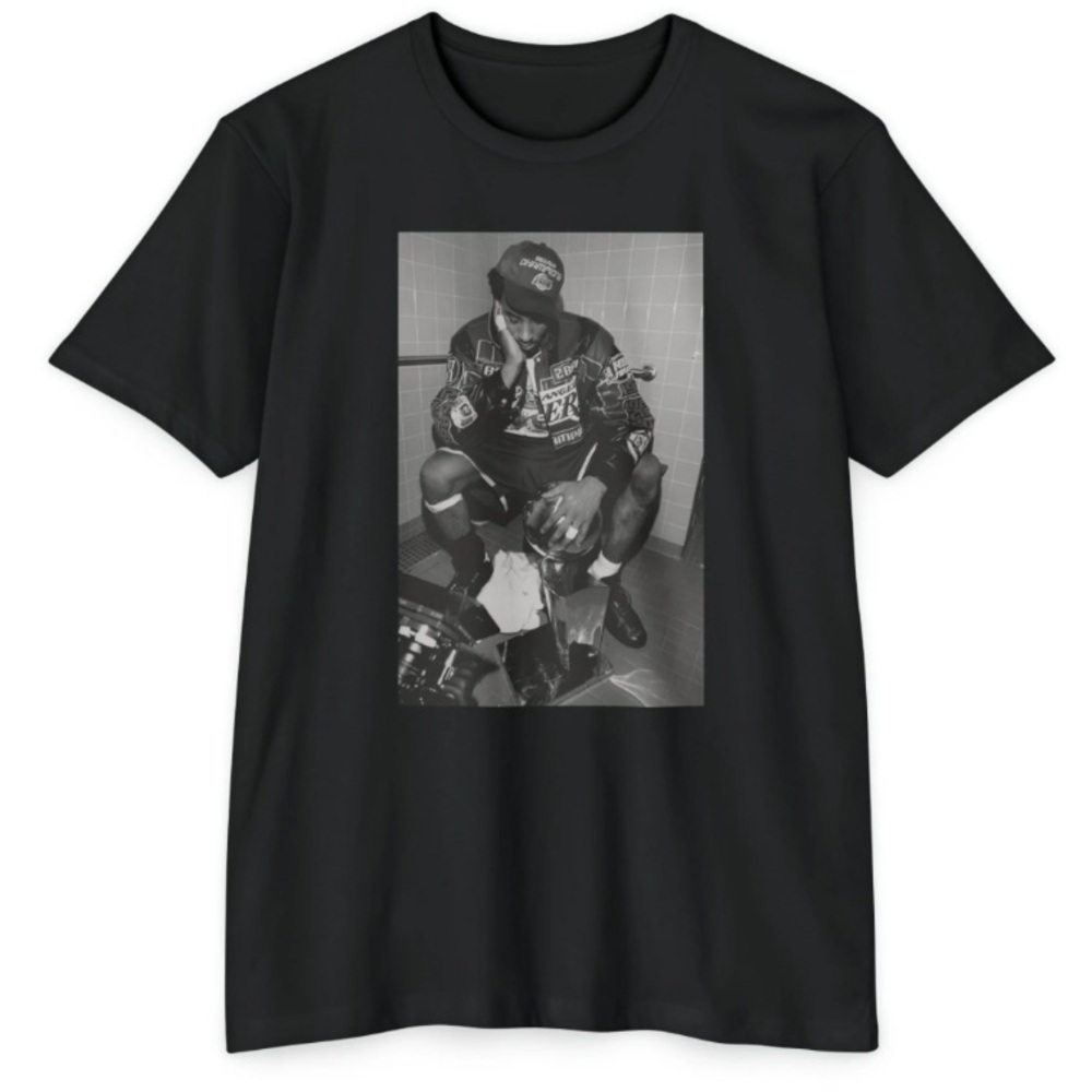 Kobe Relaxed Fit Short Sleeve Cotton Black Graphic T-Shirt Men Size Small